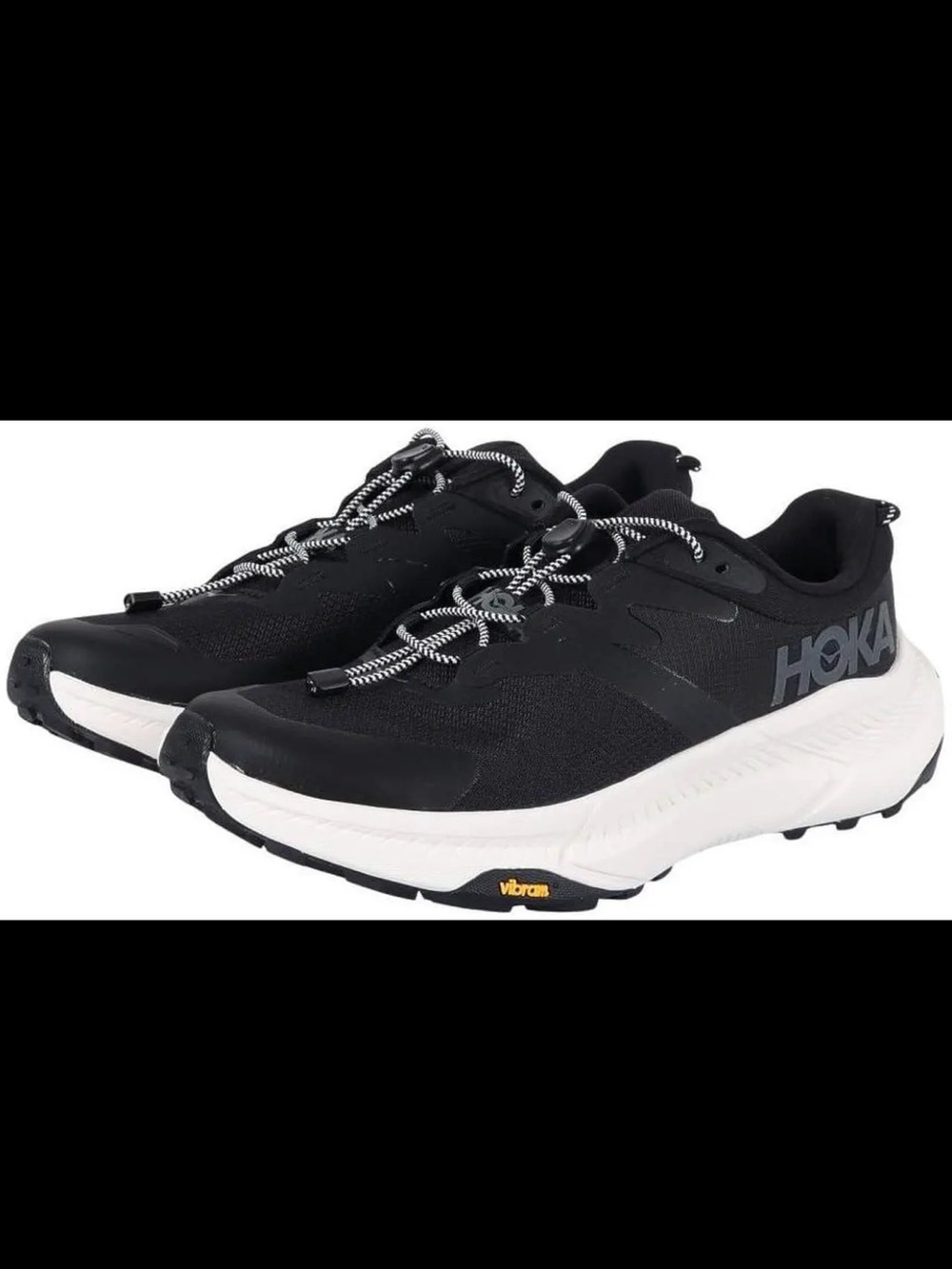 Hoka Women’s Black and White Trail-Ready Running Shoes